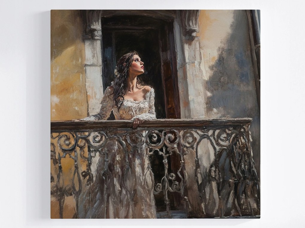 Poszter Portré Figura Nő Júlia Rómeó Erkély 40x40