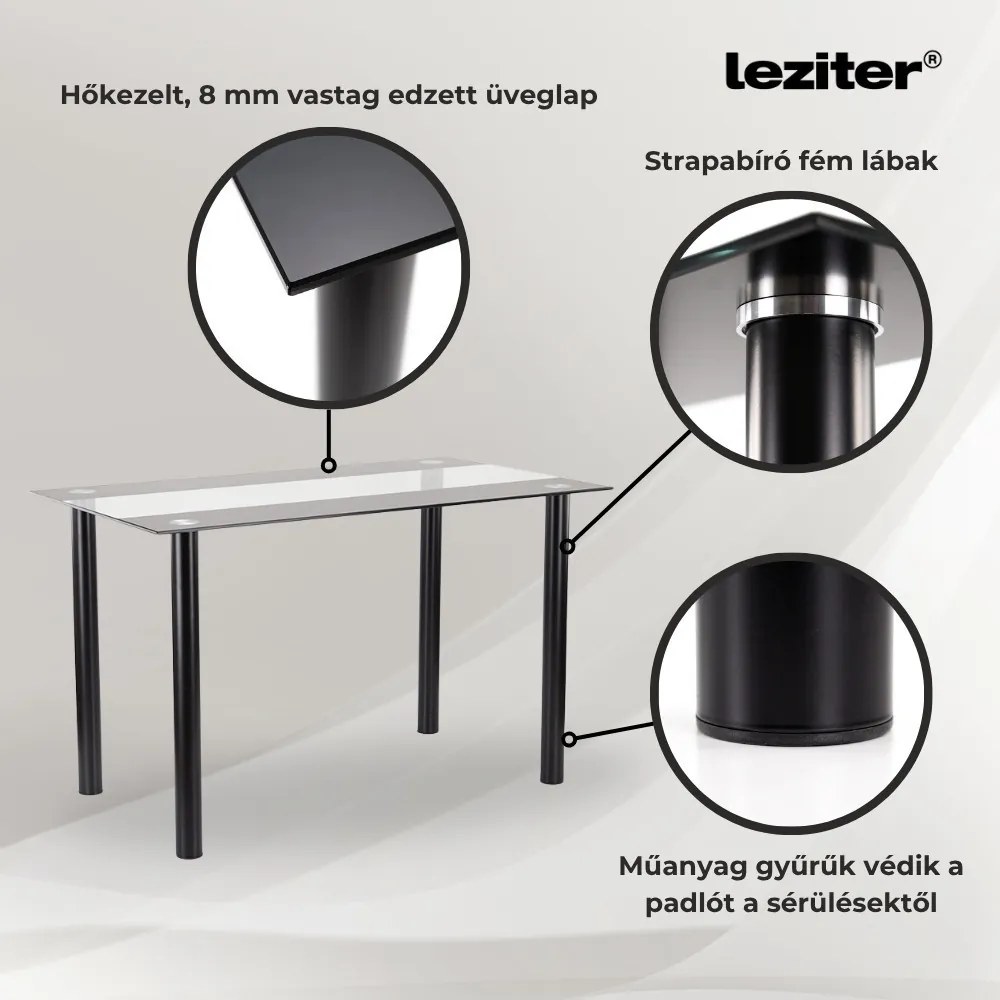 Zelma 4+1 étkező garnitúra fekete-fekete