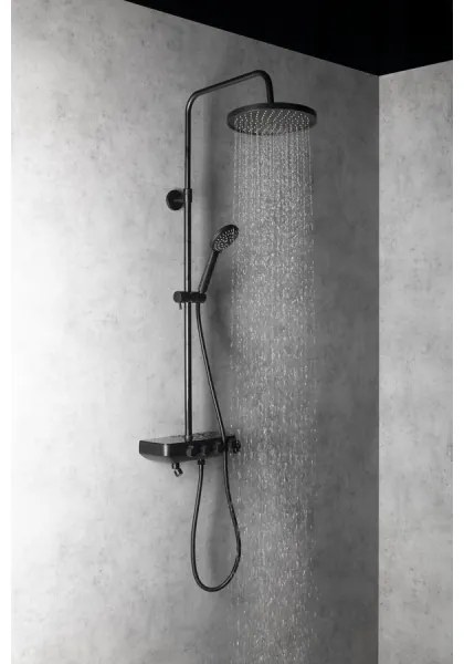 Aqualine - Zuhanygarnitúra csappal és kiegészítő mini csappal FARRAO matt fekete