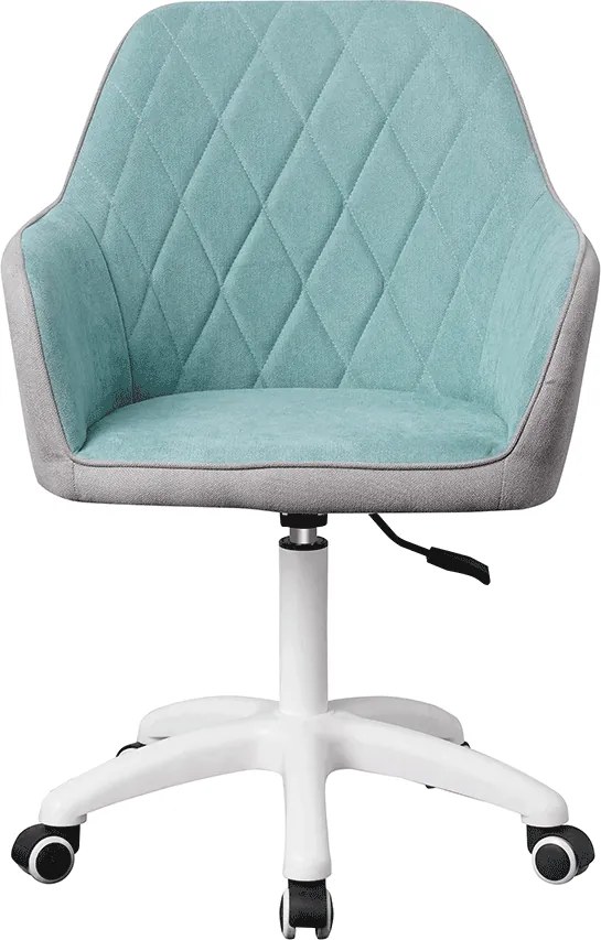 Irodai szék, szövet mentol/szürke/fehér, SANTY