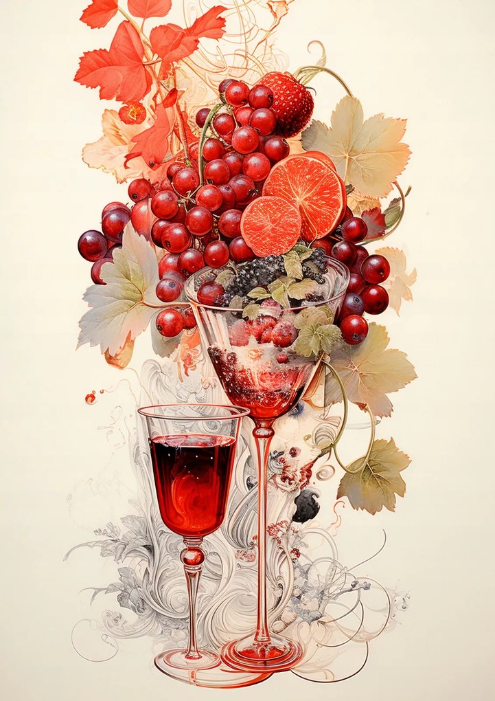 Poszter 42x59,4cm Véres Gyümölcs Koktél
