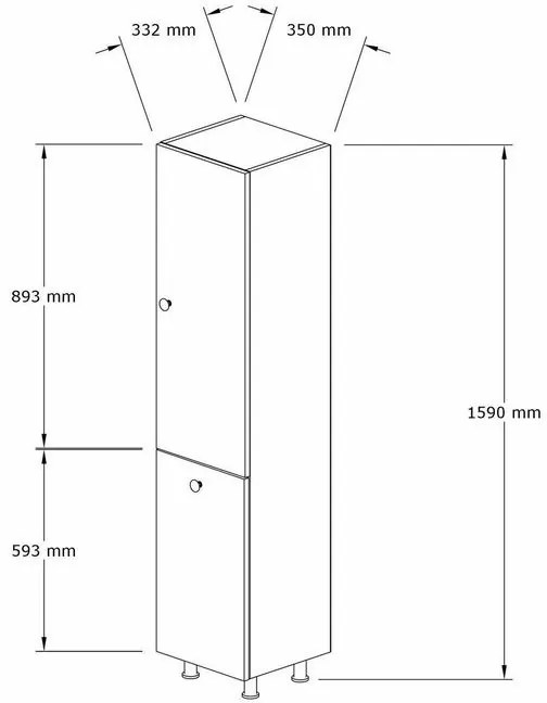 Lipa Walnut fürdőszoba szekrény