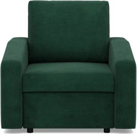 Zeus fotel, döntött kartámasz, kordbársony, bonell töltet, zöld