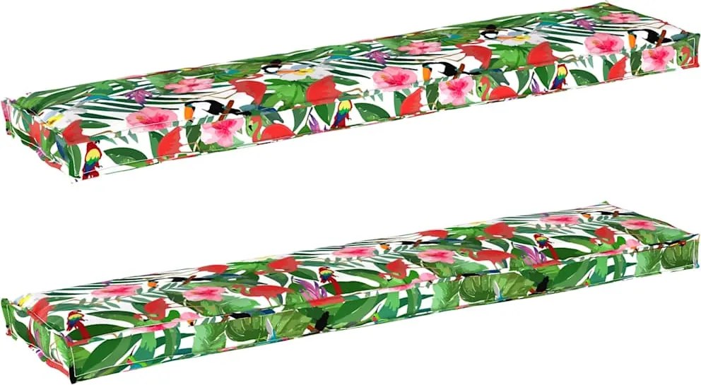 vidaXL Raklap párna készlet 2 pcs Trópusi dzsungel 180 x 40 x 8 cm