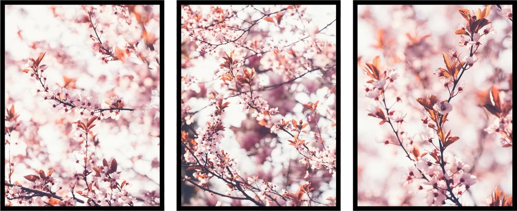 Virágok a fákon Triptichon tavaszi poszter 15x21cm