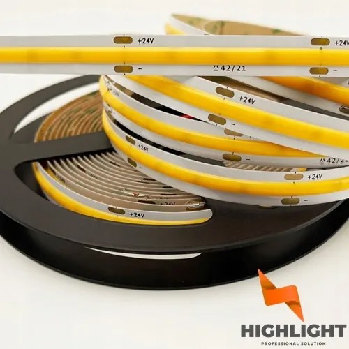 Led szalag Cob 24V 10W Pro 528 Led Fehér Meleg 5m