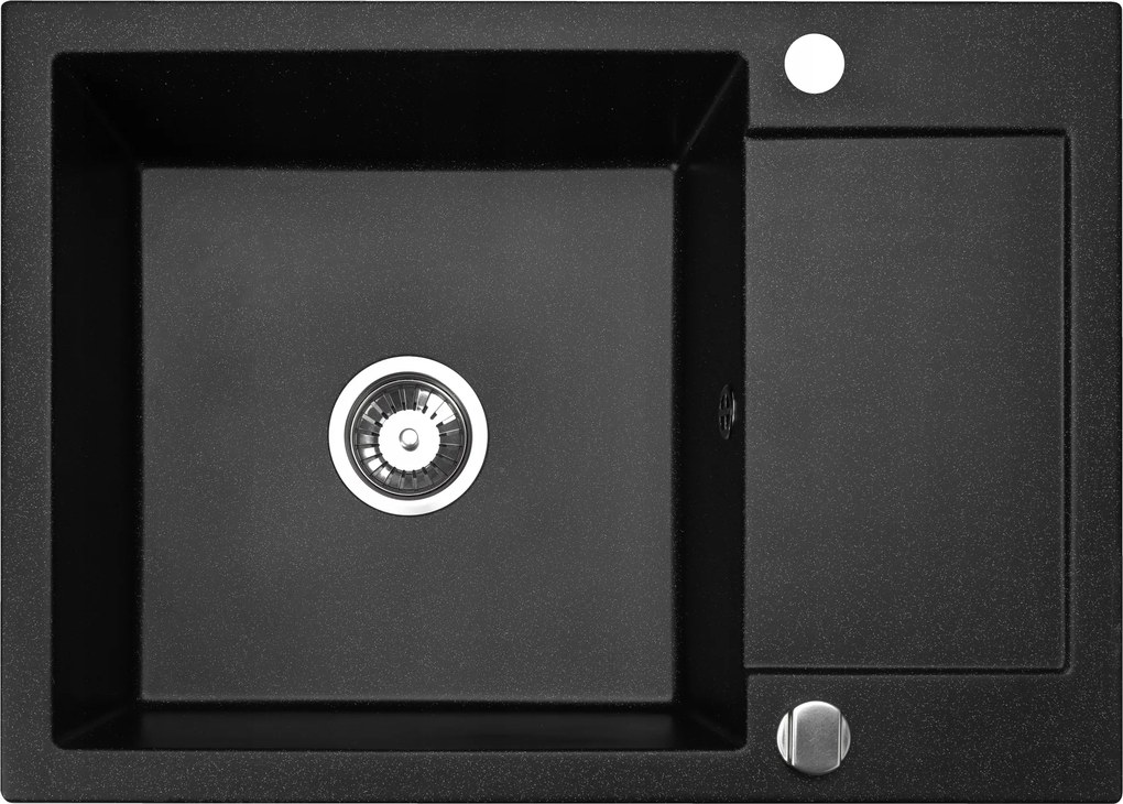 Gránit mosogató egymedencés mosogató csepegtetővel Cordeo 70 Metál