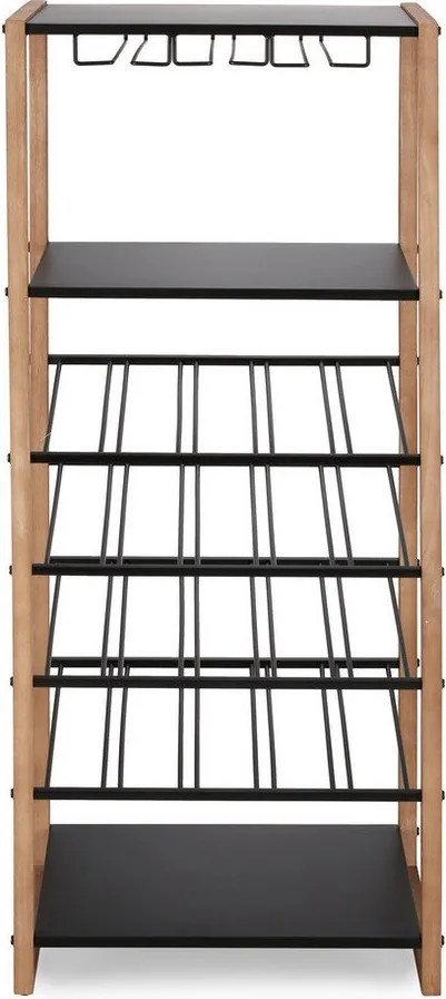 Fekete-natúr színű fém bortartó szekrény palackok száma 20, 50x122x35 cm Isaac – Yes Everyday