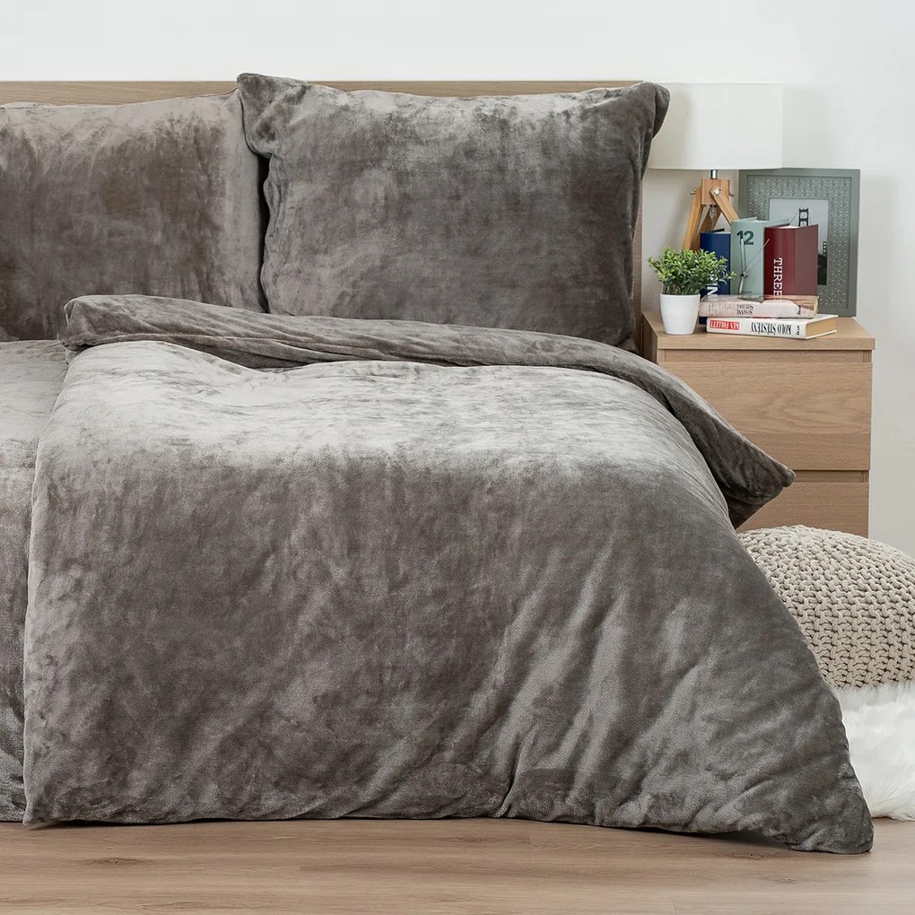 4Home mikroflanel ágyneműhuzat szürke, 140 x 200 cm, 70 x 90 cm