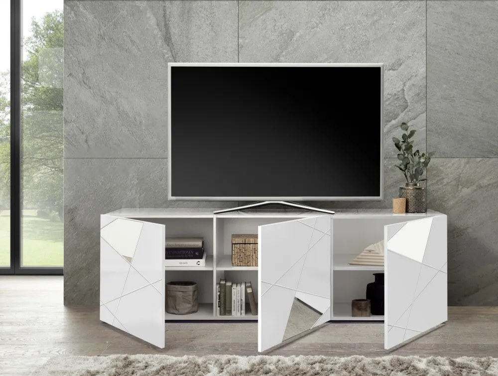 Vittoria 3 ajtós TV állvány fehér 181 cm