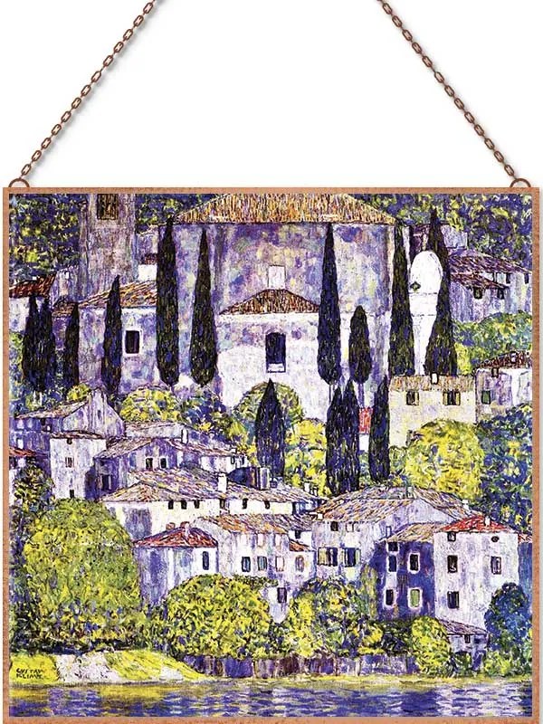 Gustav Klimt - Church In Cassone üvegkép, falikép
