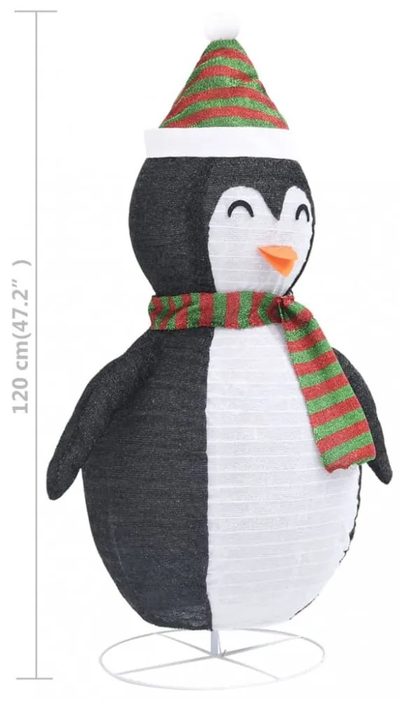 dekoratív luxus szövet karácsonyi LED-es pingvinfigura 120 cm