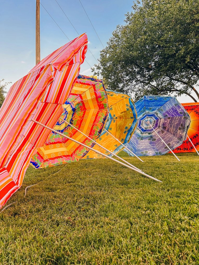 Kék-fehér napernyő SOLSTICE 180 cm