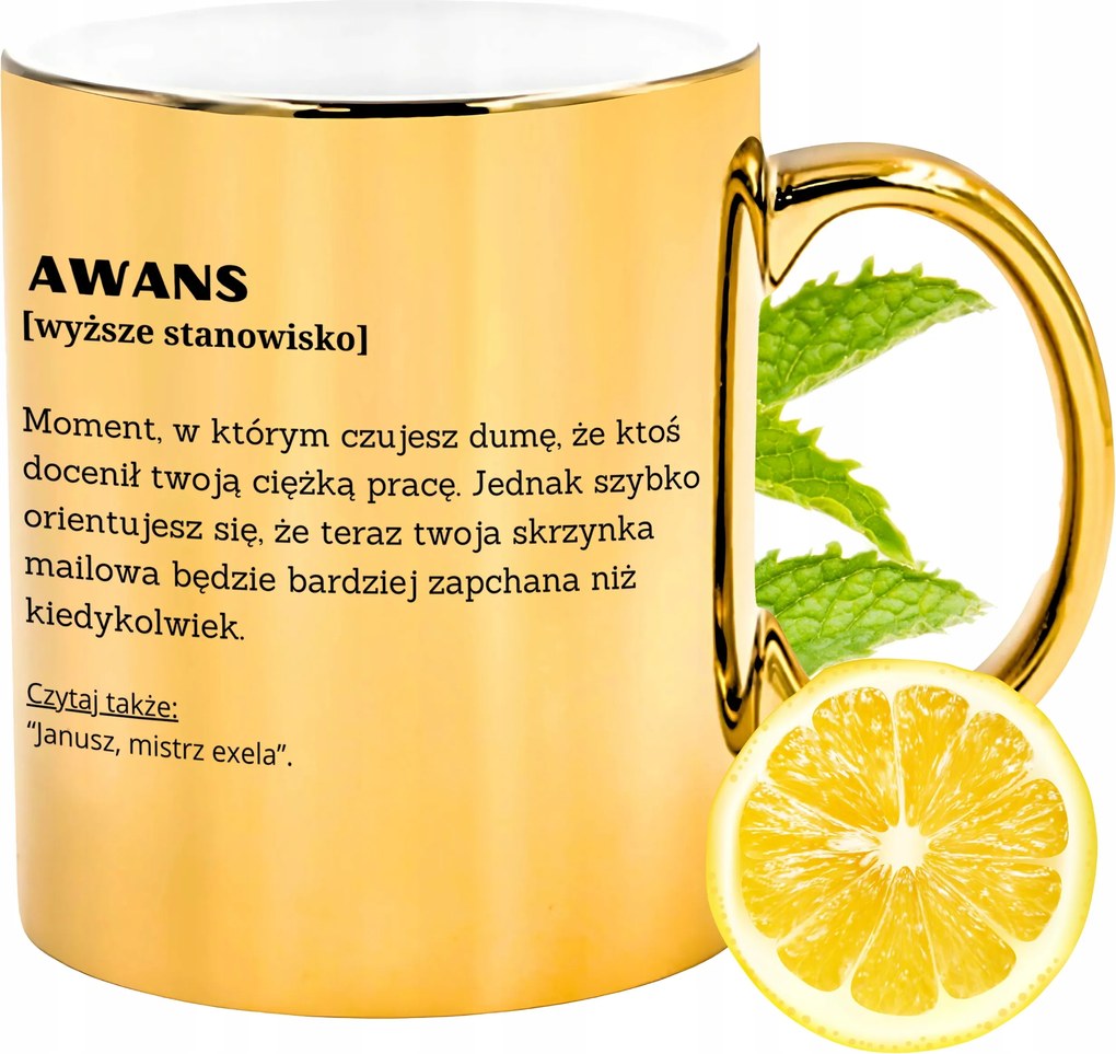 Arany csillogó prémium előléptetés bögre ajándék fényképes nyomtatással