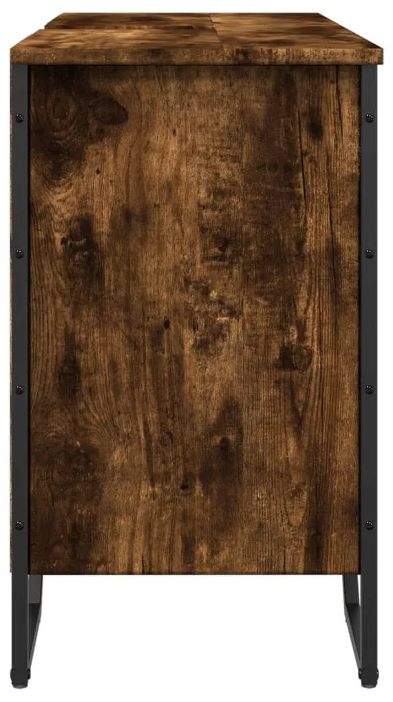 Füstös tölgy szerelt fa fürdőszobai mosdószekrény 91x35x60 cm