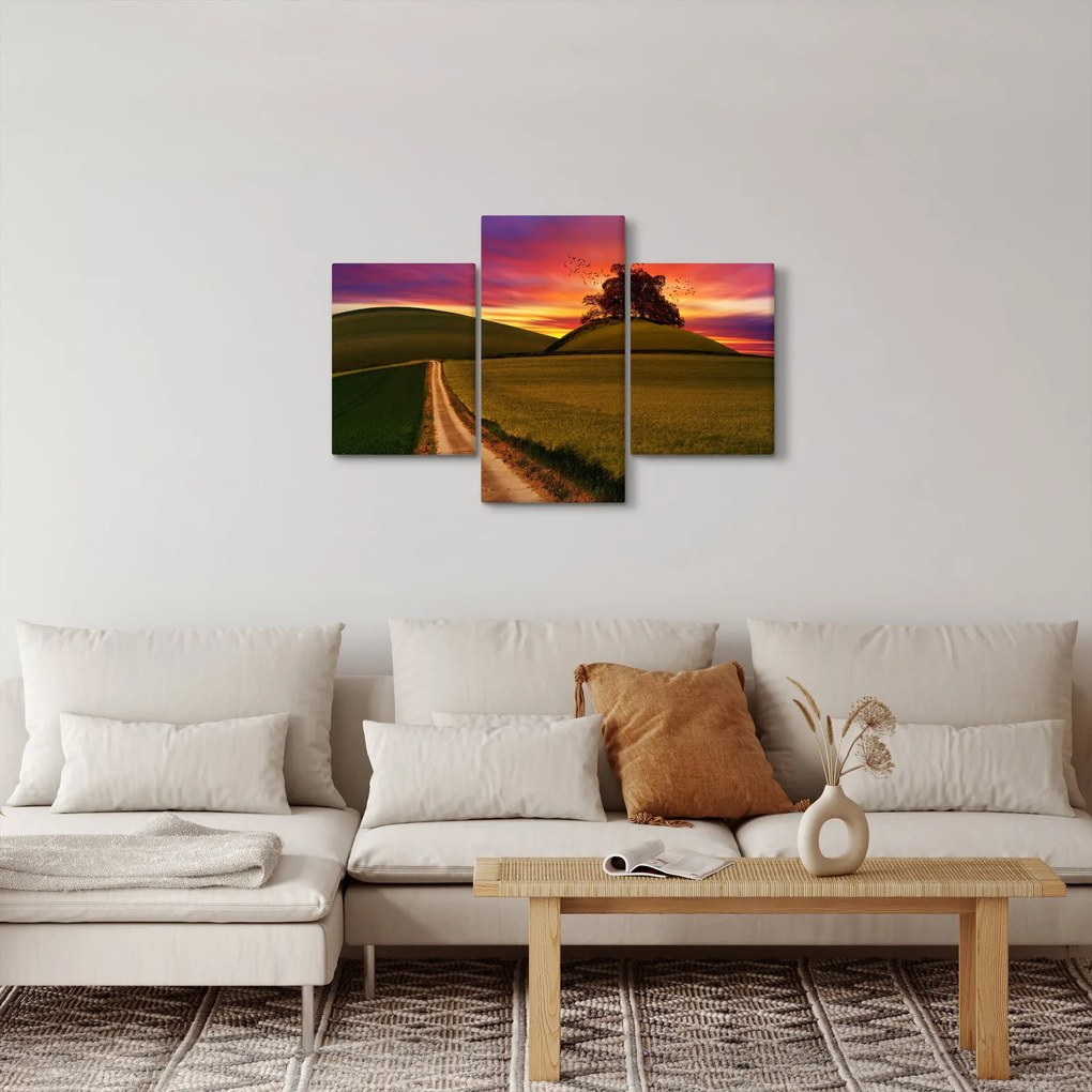 Mező és a színes ég képe (90x60 cm)