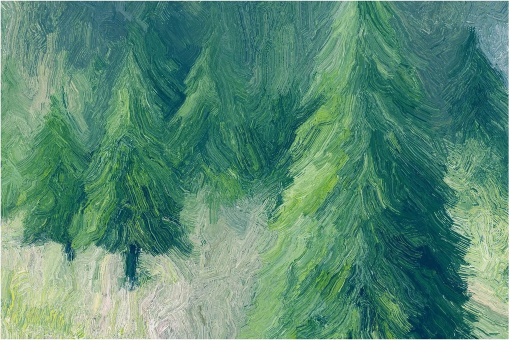 Kép - Festett tűlevelűek (90x60 cm)