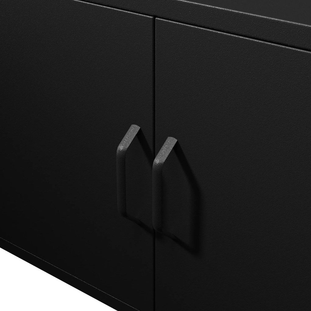 Fém TV-szekrény lábakkal, fekete, 1150x595x400 mm: ROSA Modern