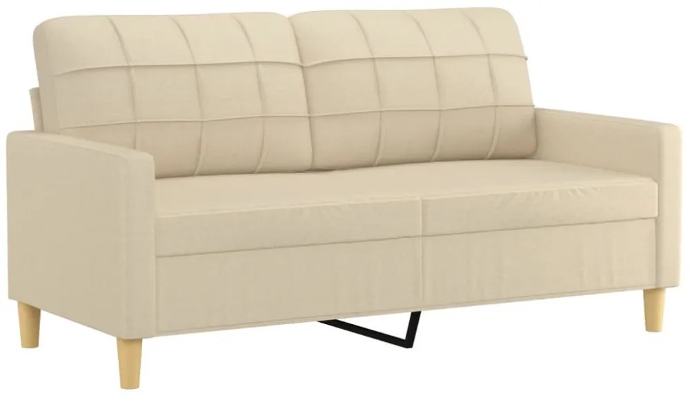 kétszemélyes krémszínű szövetkanapé 140 cm