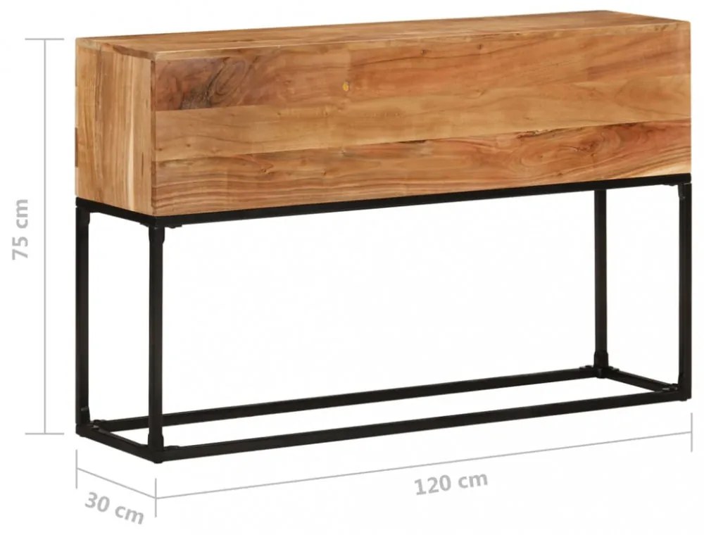 tömör akácfa tálalóasztal 120 x 30 x 75 cm