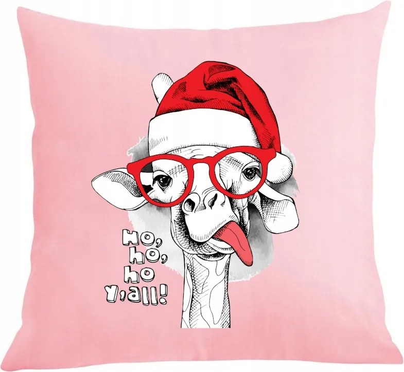 Párna párnahuzat Vicces karácsonyi zsiráf