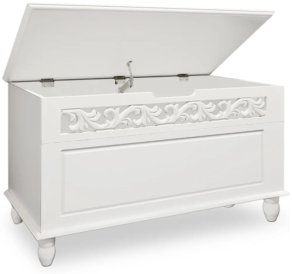 JERSEY fa láda, 80x40x48cm, fehér Casaria