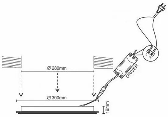 LED Beépíthető lámpa LED/24W/230V