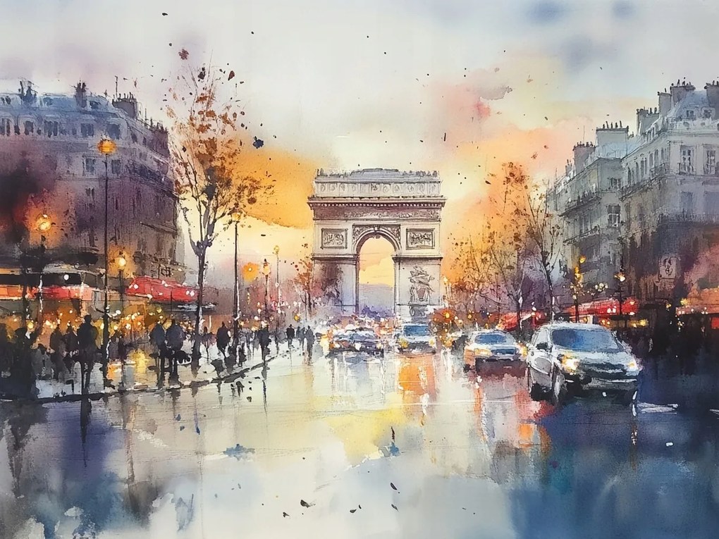 Vászonkép Canvas Város Párizs Franciaország Diadalív 100x75