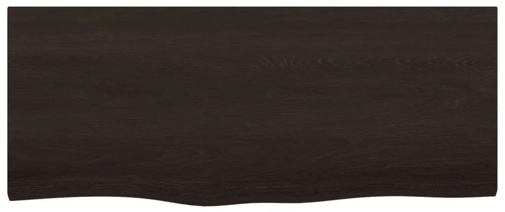sötétbarna kezelt tömör tölgyfa fali polc 100x40x(2-4) cm