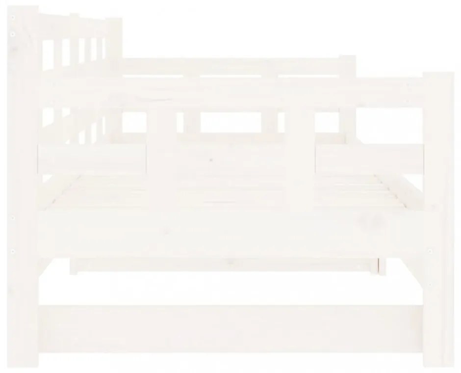 fehér tömör fenyőfa kihúzható kanapéágy 2 x (80 x 200) cm