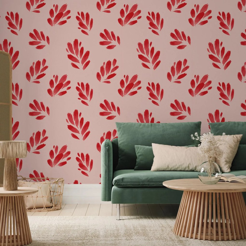 Fotótapéta - Piros levéllenyomatok (147x102 cm)