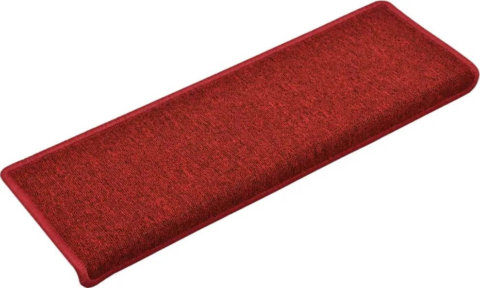 vidaXL 15 db lépcsőszőnyeg 65 x 21 x 4 cm piros téglalap alakú széllel