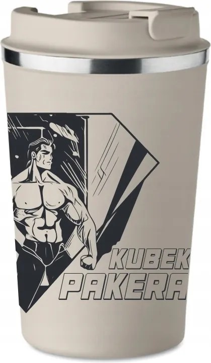 Prémium Termo Bögre bézs ajándék Pakera koksz edzőterem KT_467_b