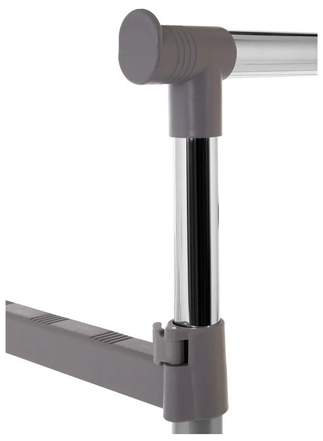 Ezüstszínű fém teleszkópos-gurulós ruhatartó állvány – Premier Housewares