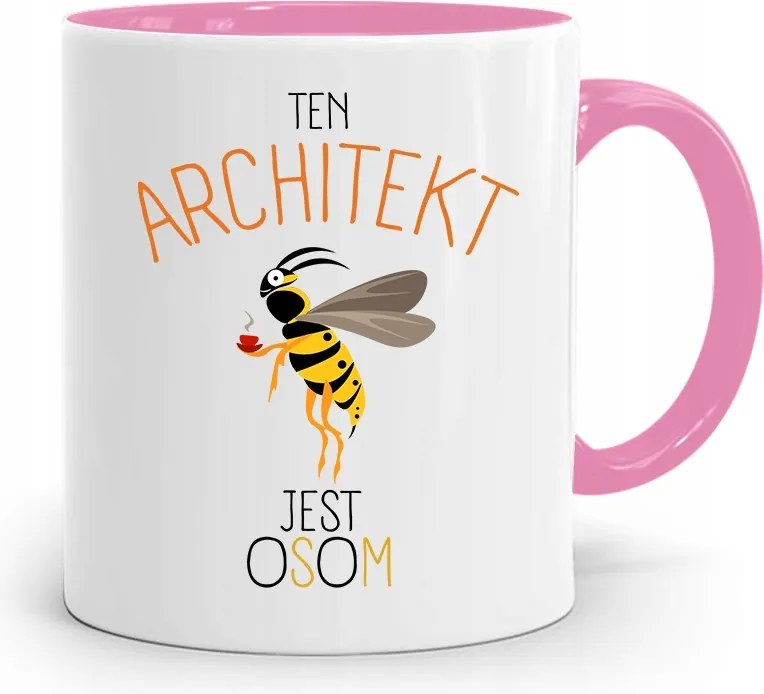 Rózsaszín Építész Bögre Darázs Ajándék fényképes nyomtatással