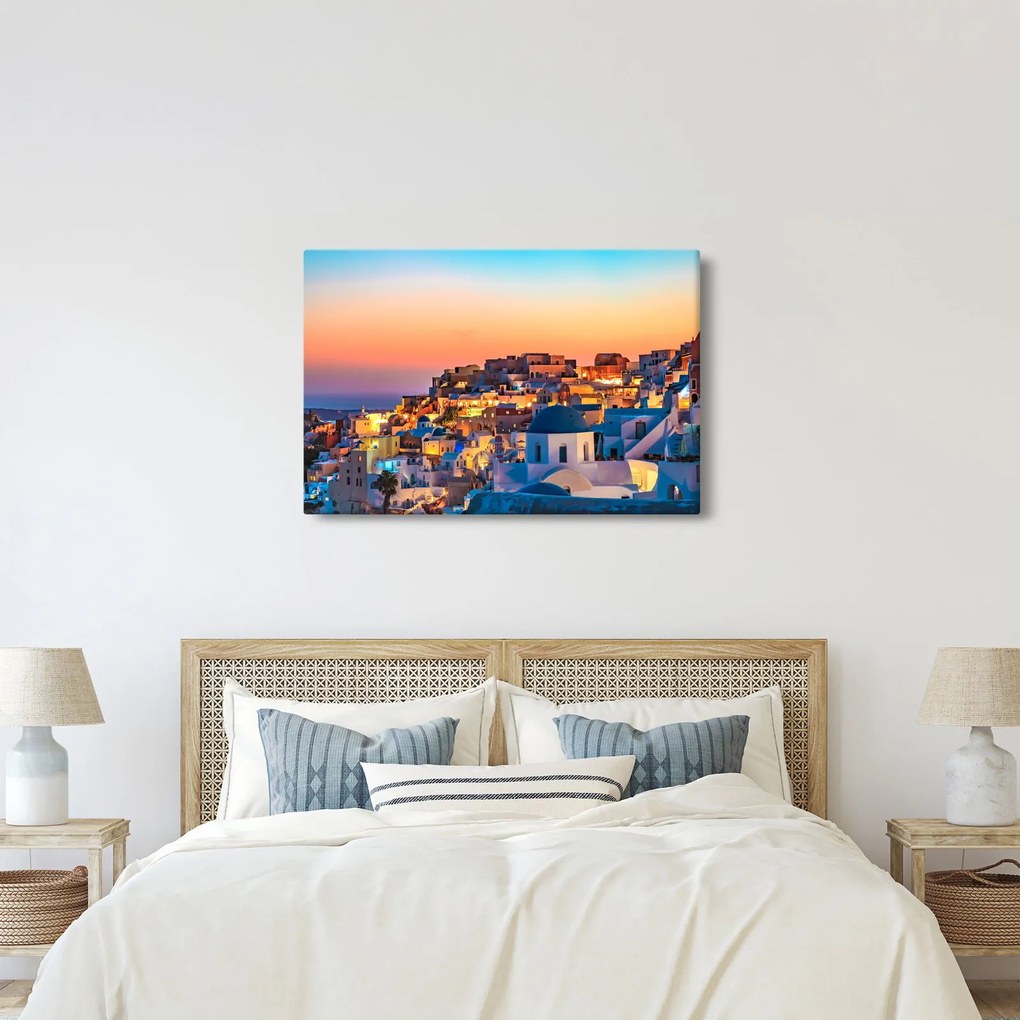 Kép - Santorini alkonyatkor (90x60 cm)
