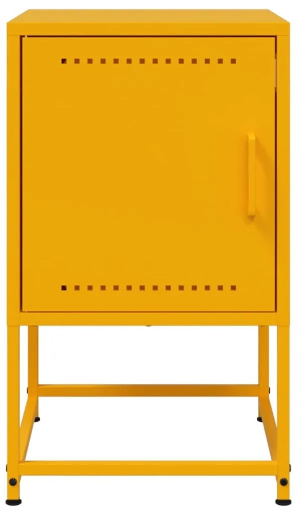 2 db mustársárga acél éjjeliszekrény 36x39x60,5 cm
