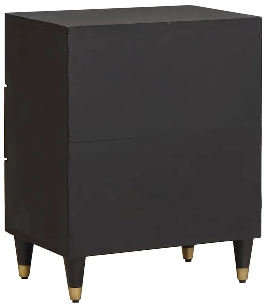 vidaXL Éjjeliszekrény fiókkal Fekete 50 x 33 x 62 cm Tömör Mangófát