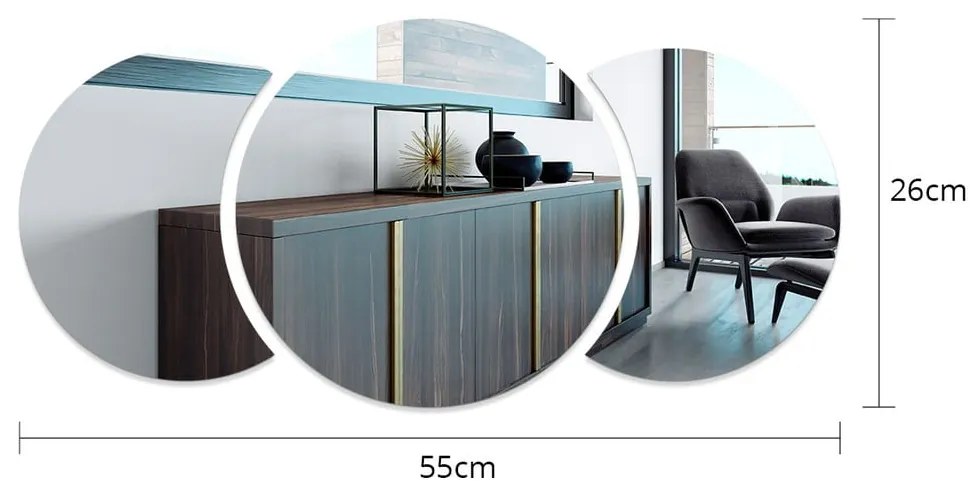 Falmatrica 26x26 cm Half-moon Mirror – Ambiance