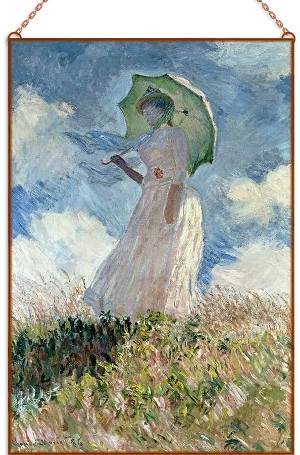 Monet - Hölgy napernyővel 2 üvegkép, falikép