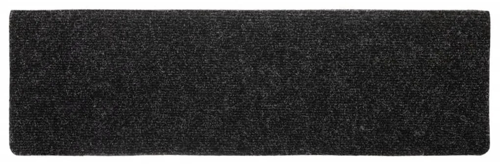5 db fekete tűlyukasztott lépcsőszőnyeg 65x21x4 cm