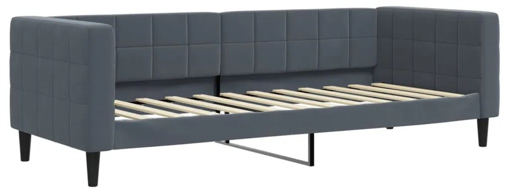 sötétszürke bársony kanapéágy 80 x 200 cm