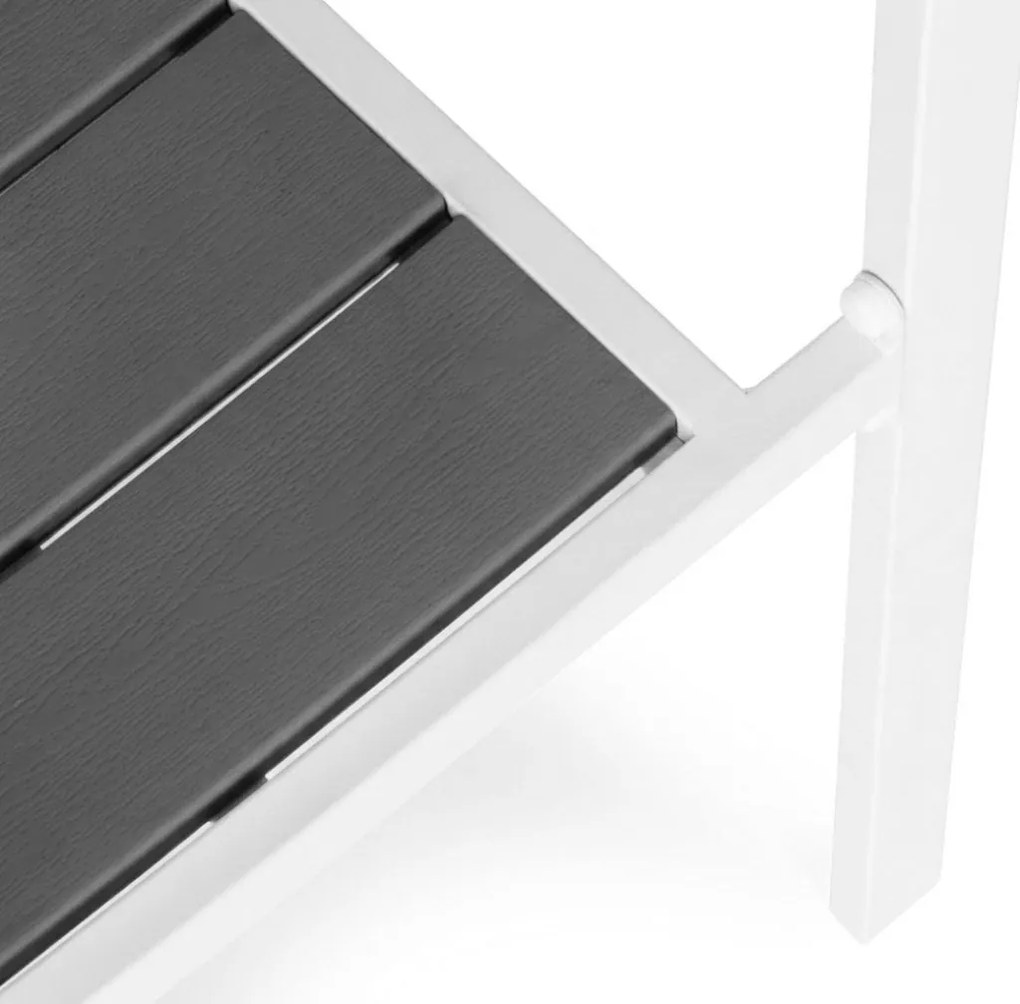 Kerti szék, MultiGarden YC-051KD-4-5, fehér/sötétszürke, 54,5 x 52 x 89 cm, acél keret, HDPE ülő- és háttámla, 150 kg teherbírás, 2 db-os szett