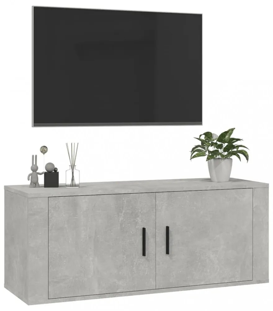 betonszürke fali TV-szekrény 100x34,5x40 cm