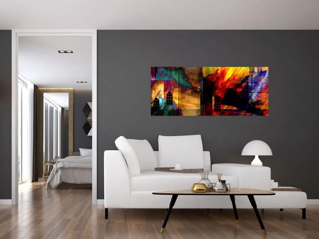 Kép - A város színes absztrakciója (120x50 cm)