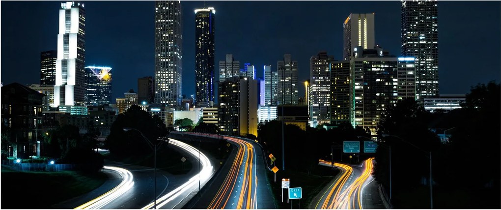 Éjszakai metropolisz képe (120x50 cm)