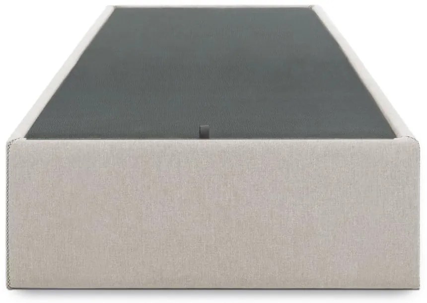 Bézs kárpitozott ágyneműtartós egyszemélyes ágy 90x190 cm Matters – Kave Home