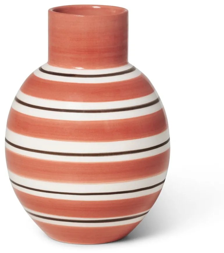 Nuovo rózsaszín-fehér kerámia váza, magasság 14,5 cm - Kähler Design