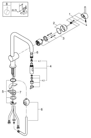 GROHE 32322DC2 - A mosogató csaptelep, rozsdamentes acél