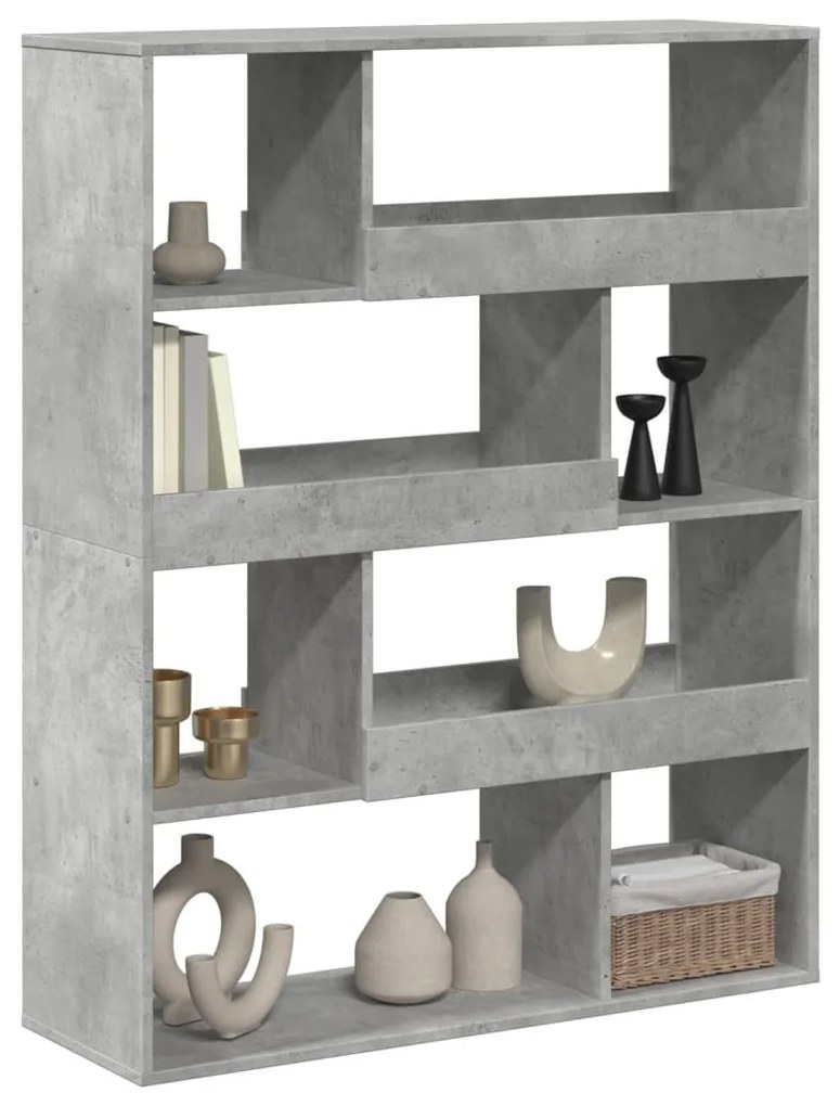betonszürke szerelt fa térelválasztó 100 x 33 x 125,5 cm